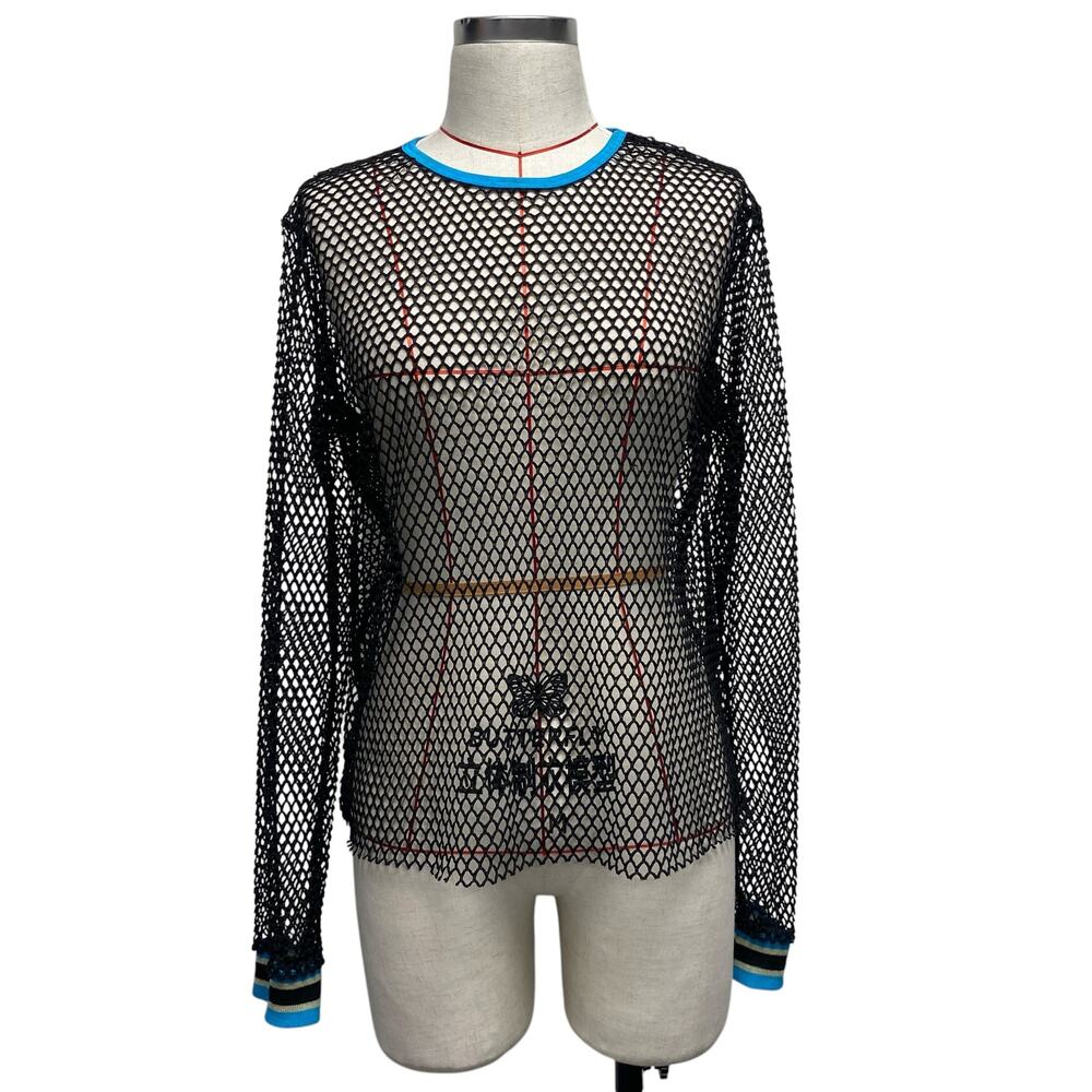 Vintage Maria Gabrielle Womens Size XL Mesh Long Sleeve Crewneck Top